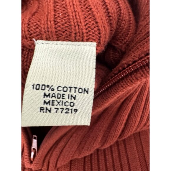 Vintage Wilke Rodriguez Ribbed Mockneck ¼ Zip Sweater Women’s XL Rust Y2K Street - Picture 4 of 8